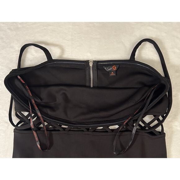 G By Guess Black Cut Out Mini Dress Size Medium Gothic Love Island Clubwear - Picture 4 of 5